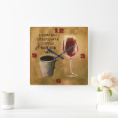 Een goede dag wijn en koffie-klok vierkante klok (Huis)