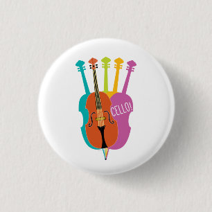 Een goede en moderne manier om Hallo Cello te zegg Ronde Button 3,2 Cm