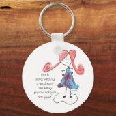 Een goede film bekijken en popcorn eten sleutelhanger (Voorkant)