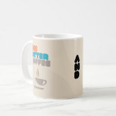 Een goede kop koffie fleurt de dag op (Voorkant links)