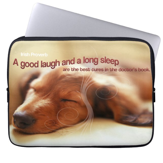 "Een goede lach" Inspirerend Quote Laptop Sleeve (Voorkant)
