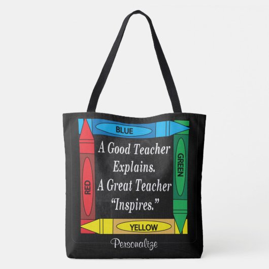 Een goede leraar legt uit tote bag (Achterkant)
