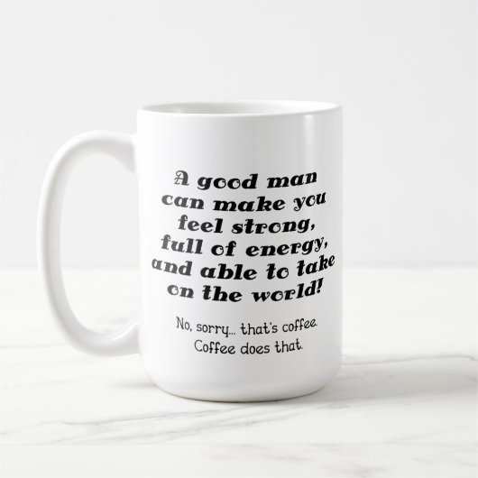Een goede man grappige koffiemok (Links)