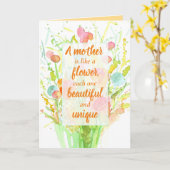 Een goede Moederdag die positieve woorden aanmoedi Kaart (Gele Bloem)