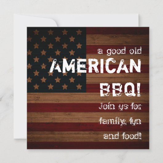 Een goede oude Amerikaanse BBQ! Kaart (Voorkant)