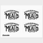 Een goede rub maakt mijn vlees beter rechthoekige sticker (Vel)