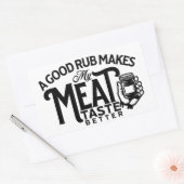 Een goede rub maakt mijn vlees beter rechthoekige sticker (Envelop)