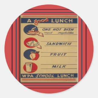 Een goede schoollunch ronde sticker