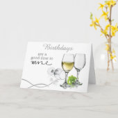 Een goede tijd om wijn verjaardag Kaart (Gele Bloem)