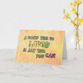 EEN GOEDE TiME OM DE iS ANy TiME YOU TE LAUGH Kaart (Gele Bloem)