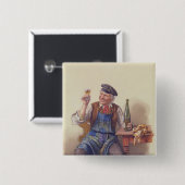 Een goede Vintage Vierkante Button 5,1 Cm (Voorkant /achterkant)