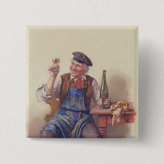 Een goede Vintage Vierkante Button 5,1 Cm (Voorkant)