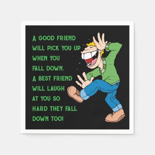 "Een goede vriend" - Grappig Cocktail servet (Voorkant)