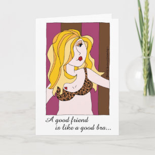 Een goede vriend is als een goede BH Vriendin Humo Feestdagen Kaart