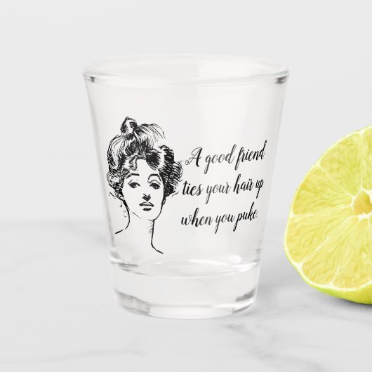 Een goede vriend shot glas (Voorkant)