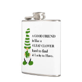 Een goede vriend & vier blad klaver heupfles (Links)