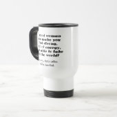 Een Goede Vrouw Grappige Koffie Reisbeker (Voorkant links)