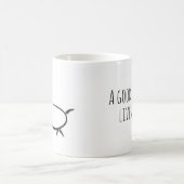 Een goede vrouw leeft hier. met de hand getrokken koffiemok (Center)