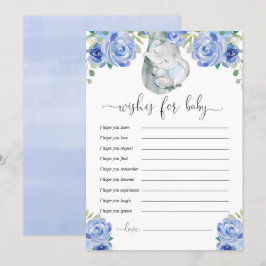 Een goede wens voor een jonge blauwe olifant met e kaart