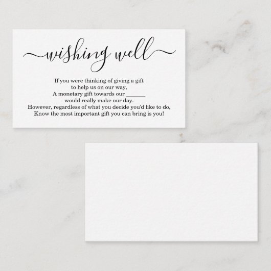 Een goede wens voor een uitnodiging tot weddenscha informatiekaartje (Voorkant / Achterkant)