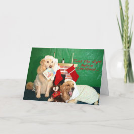 Een Golden Retriever Cosy Little Christmas Feestdagen Kaart
