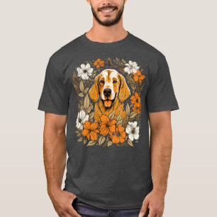 Een Golden Retriever omringd met Lilies illustra T-shirt