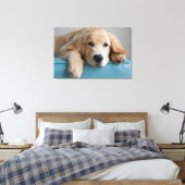 Een Golden Retriever Puppy Canvas Afdruk (Insitu (Slaapkamer))