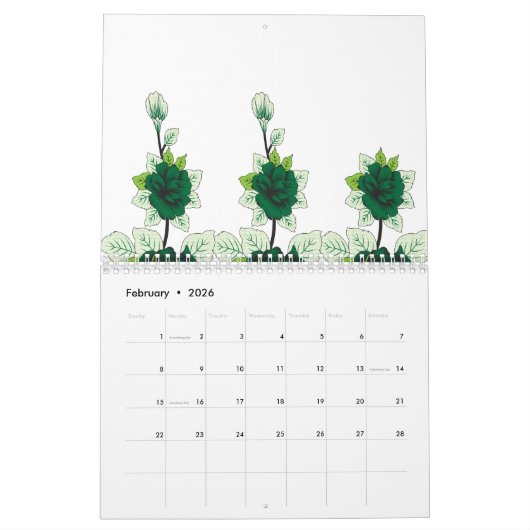 Een golden retriever puppy zit op een grasveld, w kalender (Feb 2026)