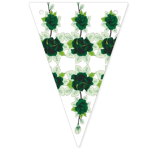 Een golden retriever puppy zit op een grasveld, w vlaggetjes (Tweede vlag)