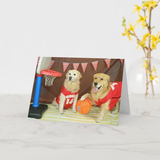 Een Golden Slam Dunk verjaardag Kaart (Gele Bloem)