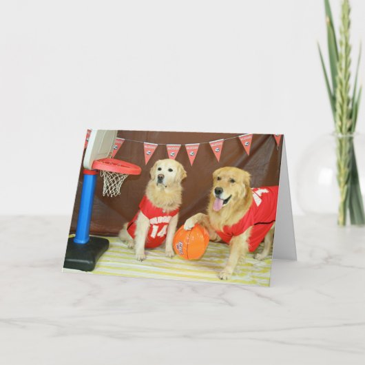 Een Golden Slam Dunk verjaardag Kaart (Voorkant)