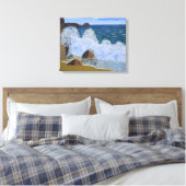 Een golf die op het strand breekt canvas afdruk (Insitu (Slaapkamer))