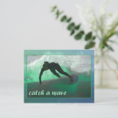 Een golf vangen! briefkaart (Staand voorkant)