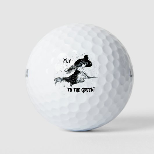 Een golfbal met een heks erop golfballen (Voorkant)