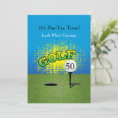 Een Golfer 🏌️  00th Birthday Party Invitation Kaart (Staand voorkant)