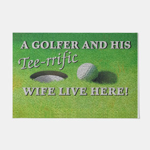 Een Golfer en zijn vrouw leven hier Deurmat