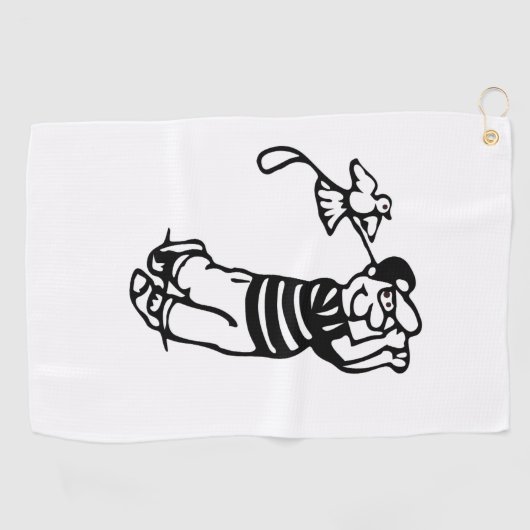 Een Golfer in b-w Golfhanddoek (Horizontaal)