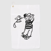 Een Golfer in b-w Golfhanddoek (Voorkant)