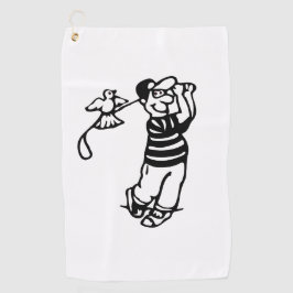 Een Golfer in b-w Golfhanddoek
