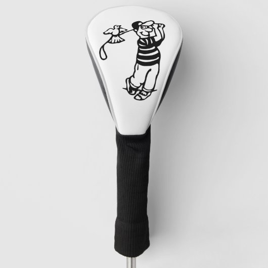 Een Golfer in b-w Golfheadcover (Voorkant)