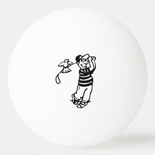 Een Golfer in b-w Pingpongbal (Voorkant)