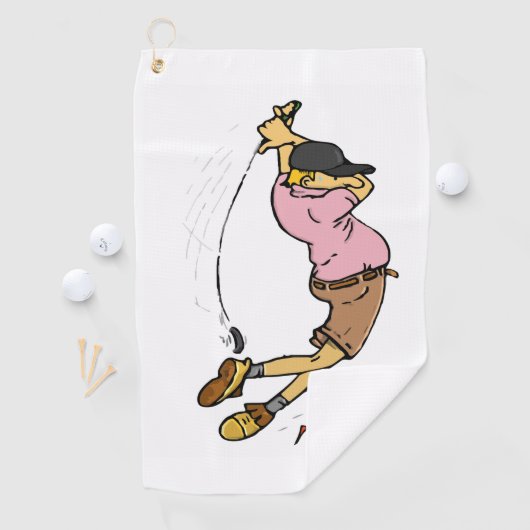 Een Golfer mist de bal Golfhanddoek (Insitu)