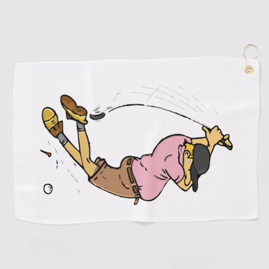 Een Golfer mist de bal Golfhanddoek (Horizontaal)