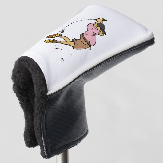 Een Golfer mist de bal Golfheadcover (3/4 voorkant)