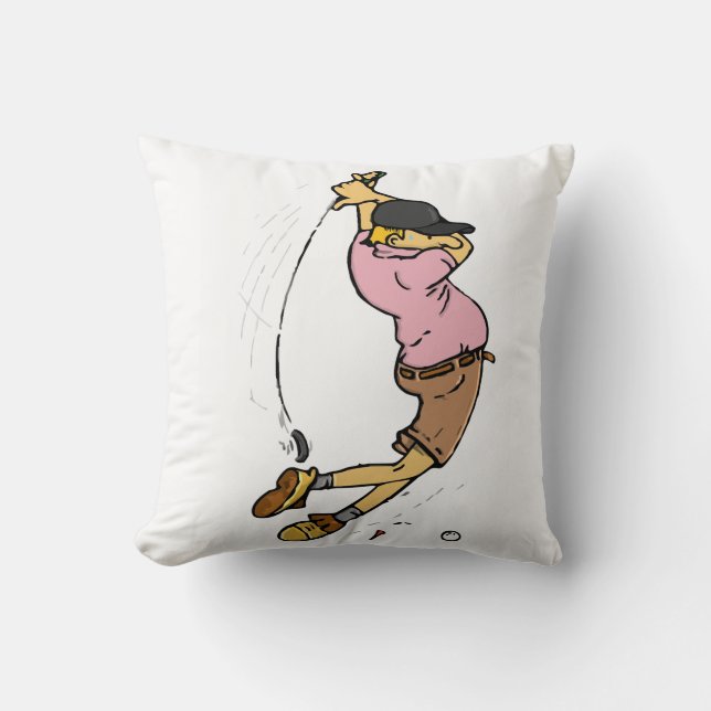 Een Golfer mist de bal Kussen (Voorkant)