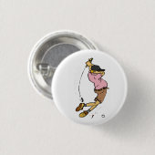 Een Golfer mist de bal Ronde Button 3,2 Cm (Voorkant /achterkant)