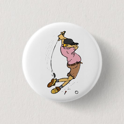 Een Golfer mist de bal Ronde Button 3,2 Cm (Voorkant)