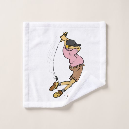 Een Golfer mist de bal Washandje (Wasdoekje)