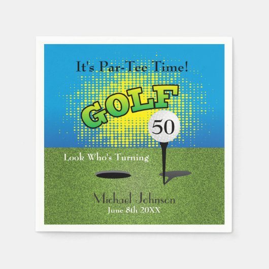 Een golfer 🏌️♂️ Verjaardagsfeest Servet (Voorkant)