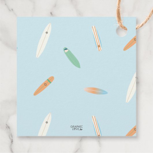 Een Golfoorlog Surf op zaterdag bedankt Bedankjes Labels (Achterkant)